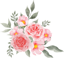 pink-rose-flower-bouquet-arrangement-watercolor-png